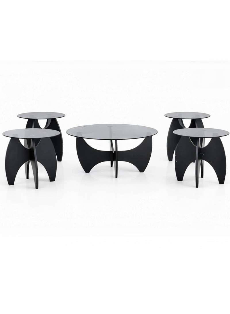 Concent Glass and wood serving table sets - Image 3